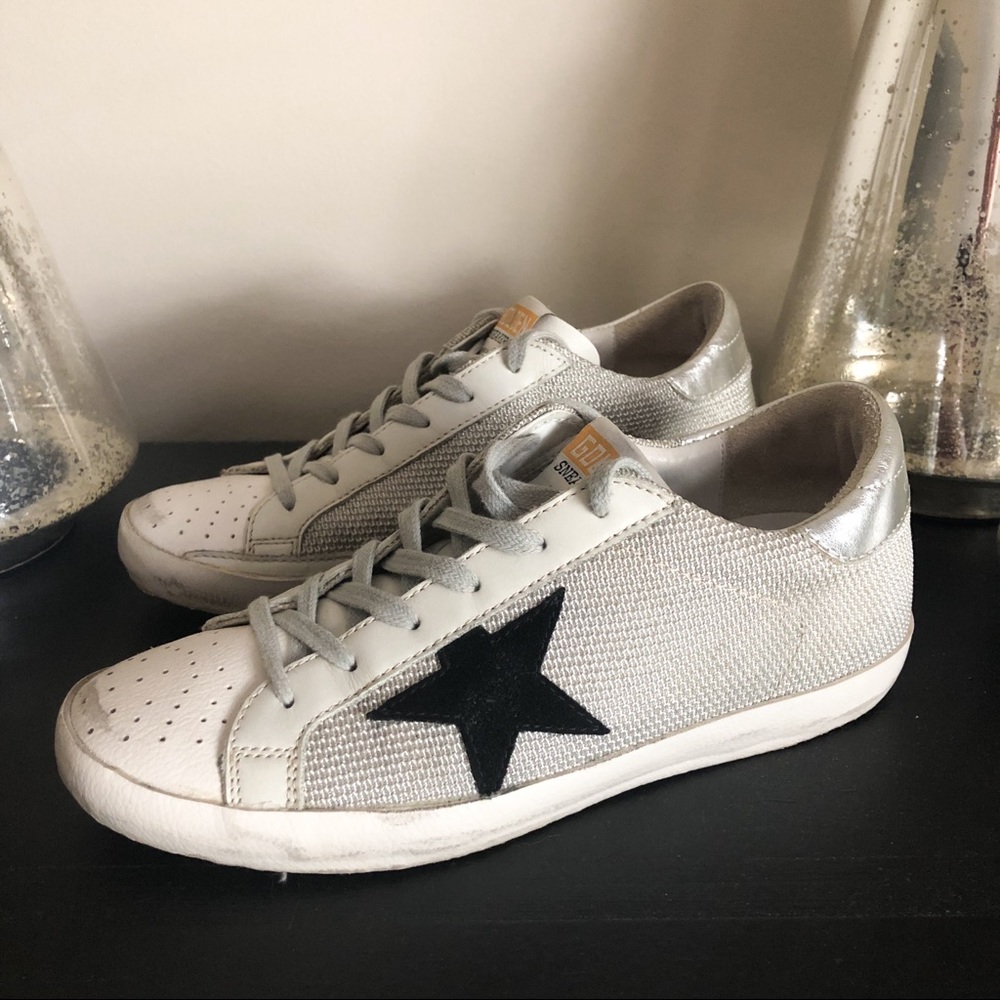GGDB Silver Lurex Mesh Superstars (Size 38) - Picture 7 of 9